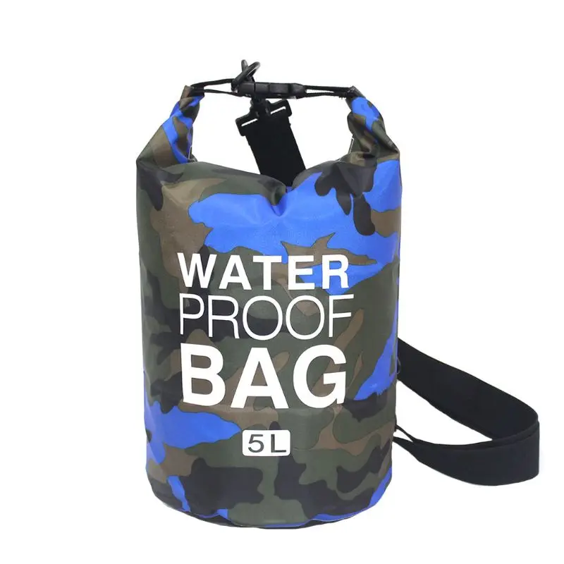 Водонепроницаемая сумка для плавания, сухая сумка, камуфляжная, цвета, для рыбалки, гребли, каякинга, для хранения, Дрифтинг, сумка для рафтинга, 2л, 5л, 10л, 15л, 20л, 11уп - Цвет: Sapphire Green 5L
