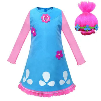 

Kids Carnival Cosplay Magic Hair Elf Dress Wig Children Halloween Performance Costume Anime Baby Girl Christmas Costume