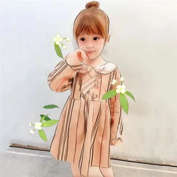 

Luxury Brand Dress Girls Princess Long Sleeve Designer Plaid Party Dresses Kids Clothing Dresses for Girl European Clothing