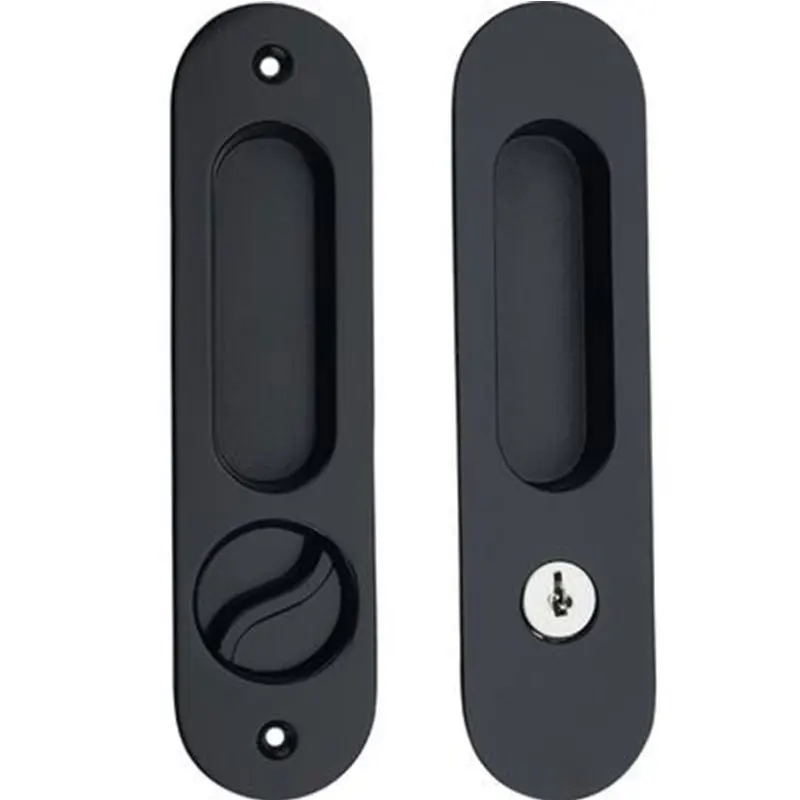 

5 Styles Sliding Door Lock Interior Bathroom and Lavatory Lock Hook Invisible Move Door Lockset with keys