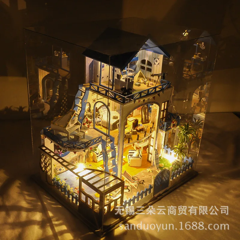 

Tian yu DIY Hut Tb15 Again Love Sea Villa Model Small House Handmade Assembled Model