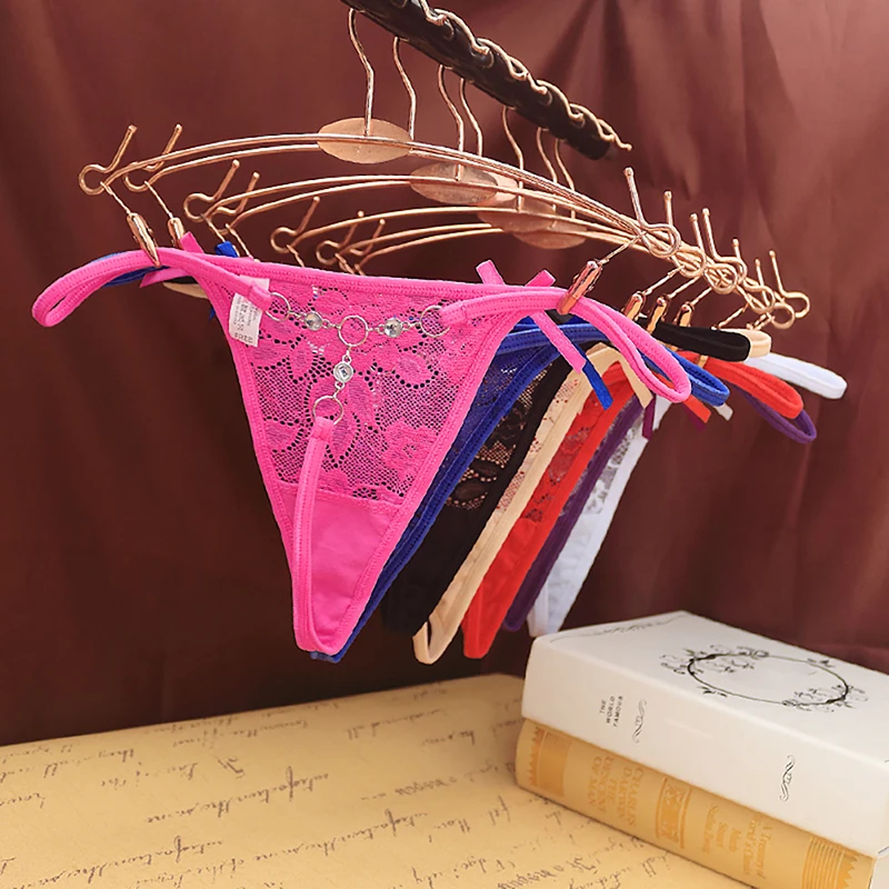 

Women's Lace Thongs G-string Panties Sexy Lace Flowers Low Waist Briefs Fashion Underpants Transparent T-back Underwear