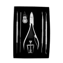 7 шт./1 набор профессиональных кусачек для ногтей из углеродистой стали, набор педикюрных ножниц, нож скорпиона, триммер для ушей