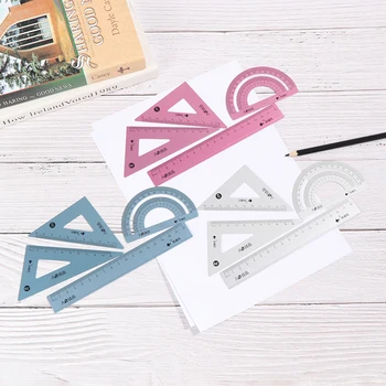 

4pcs/set UV aluminum alloy ruler Drawing Measurement Geometry Triangle ruler straightedge Protractor A variety of rulers