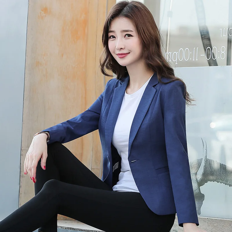 

2019 Spring And Summer New Products Versatile Blue Small Suit Fashion Elegant Slim Fit Slimming Korean-style Formal Wear Flax Sm