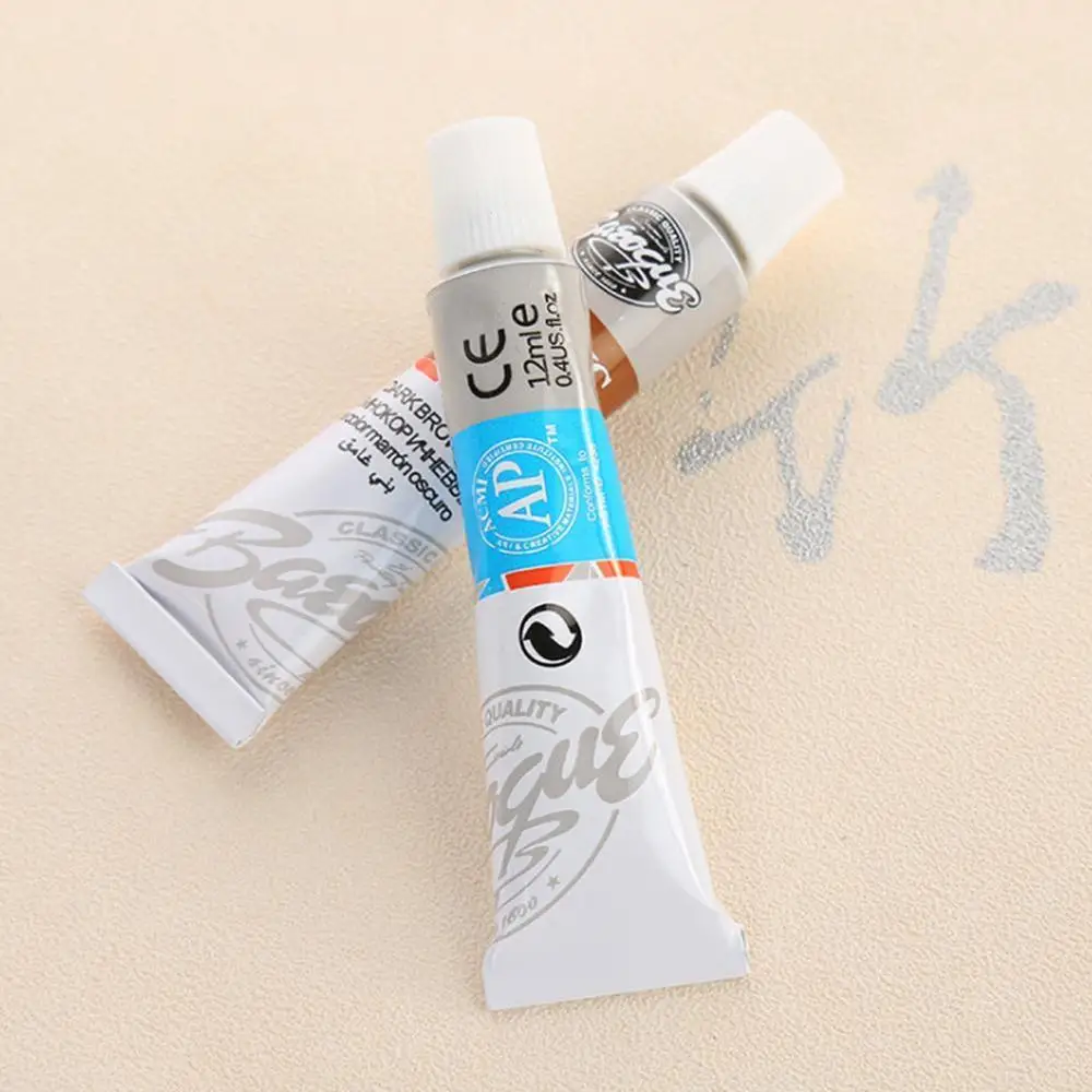 

6 ML 12 Color/sets Professional Acrylic Paint Watercolor Set Hand Wall Painting Brush Watercolor Pigment Set