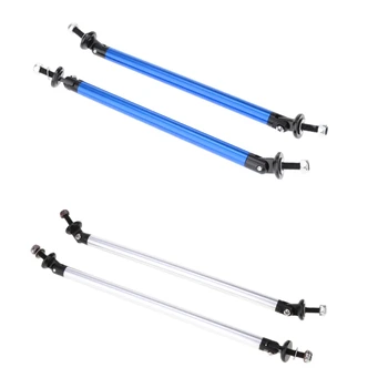 

4 Pcs. Adjustable Front Bumper Lip Splitter Rod Made Of Carbon Fiber And Aluminum, Silver + Blue