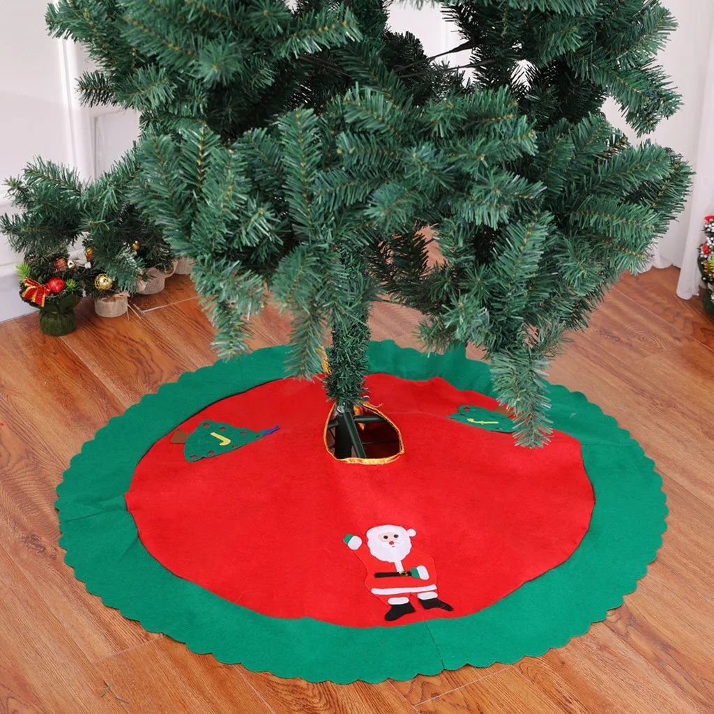 Christmas Tree Skirt Soft Floor Mat Cover Stands Apron Rug Xmas Party Decoration 
