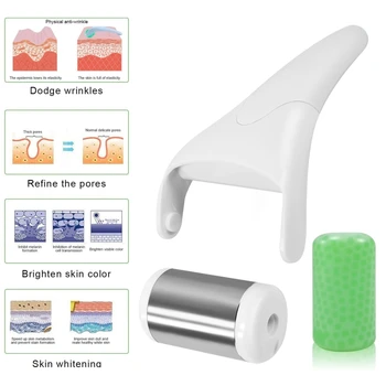 

Hot Shopping ! Ice roller Face Massage Anti Wrinkles Cold Therapy Skin Care Products with 2 Roller (1 Plastic Roller & 1 Stainle