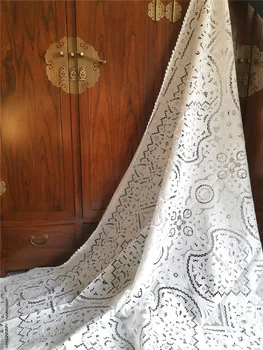 

6001 Great Wall Table Cloth Flax Full Work Hand Embroidery Tablecloth Hollow out Small Bed Cover Handmade Curtain