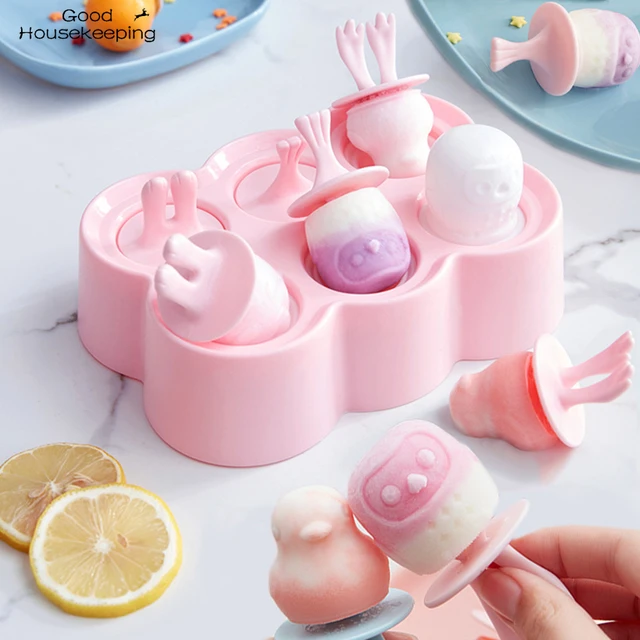 3 Cavity Popsicle Molds Food Safe Ice Pop Mold Fruit Makers Cute Cartoon  Shapes