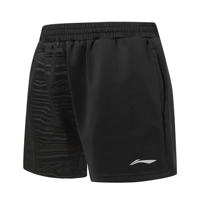 Li-Ning мужские шорты для соревнований по бадминтону 87% полиэстер 13% спандекс Обычная посадка спортивные шорты брюки AAPP323 COND19 - Цвет: Темно-серый