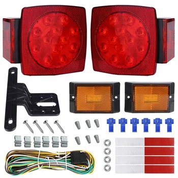 

Led Submersible Trailer Tail Light Kit Combined Stop Taillights Turn Function Dot Compliance IP67 Waterproof and Fully-Submersib