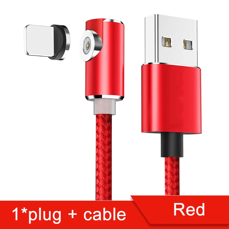 1 Plug 1 Cable Red Магнитный светодиодный кабель Micro usb type-C для быстрой зарядки samsung Xiaomi huawei, магнитный кабель для мобильного телефона USB-C - Цвет: 1 Plug 1 Cable Red