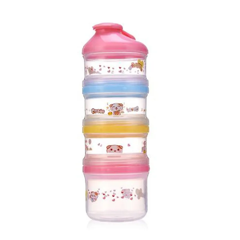 Высокая емкость, контейнер для детского молочного порошка, мелкпоедер, контейнер для хранения детского питания, двухслойная коробка для кормления новорожденных - Цвет: 452939