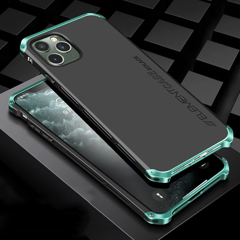 

Luxury Shockproof Armor Element Metal Case For iPhone 11 Pro Max Cases Hard Aluminium Plastic Case For iPhone 11/ Pro/ Max Cover
