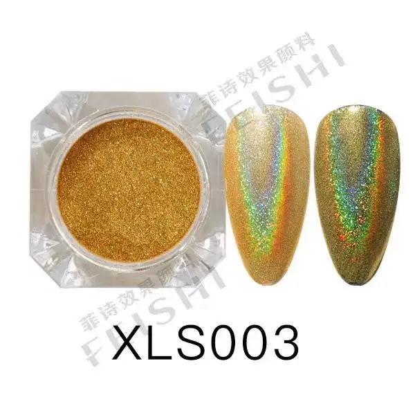 1g Glitter for Nails Holographic Dip Powder Mirror Polishing Chrome Pigments Nail Art Decorations Laser Dazzling Dust - Цвет: 003 1g