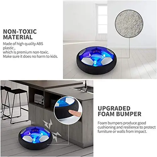 18cm Air Power Hover Soccer Ball Toys Rechargeable Air Soccer Indoor Floating Soccer Ball with LED Light Christmas Gift for Kids