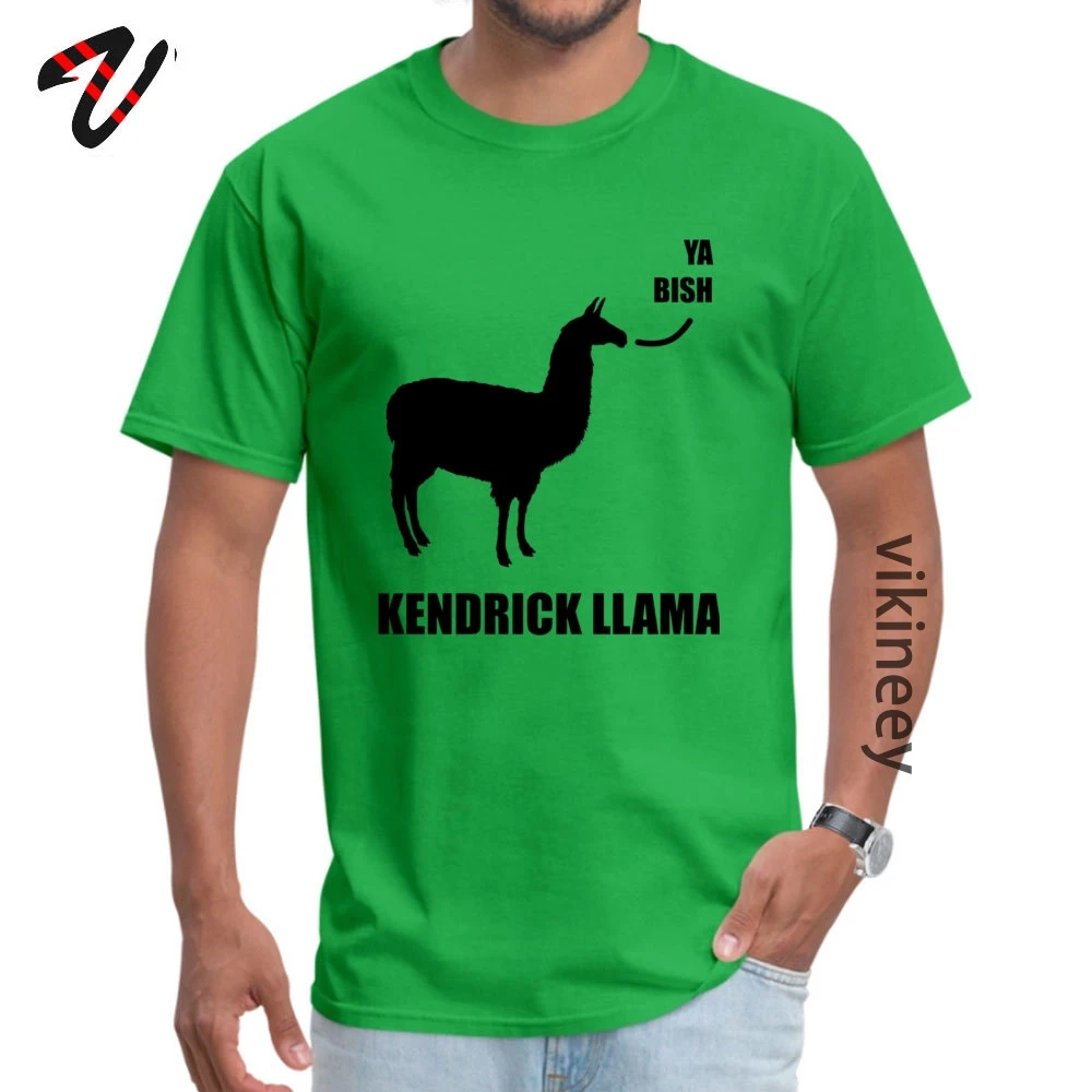 Men&amp;#39;s Wholesale Street T Shirt Round Collar Summer 100% Cotton T Shirts Custom Short Sleeve Kendrick Llama Tee Shirts Kendrick Llama 6549 green