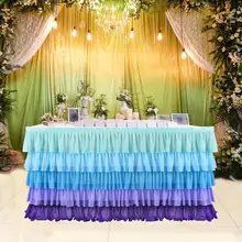 TPFOCUS 5 слоев много шифоновая настольная юбка фиолетовая сплайсинговая настольная юбка для свадьбы для украшения детского душа настольная юбка ing поставка