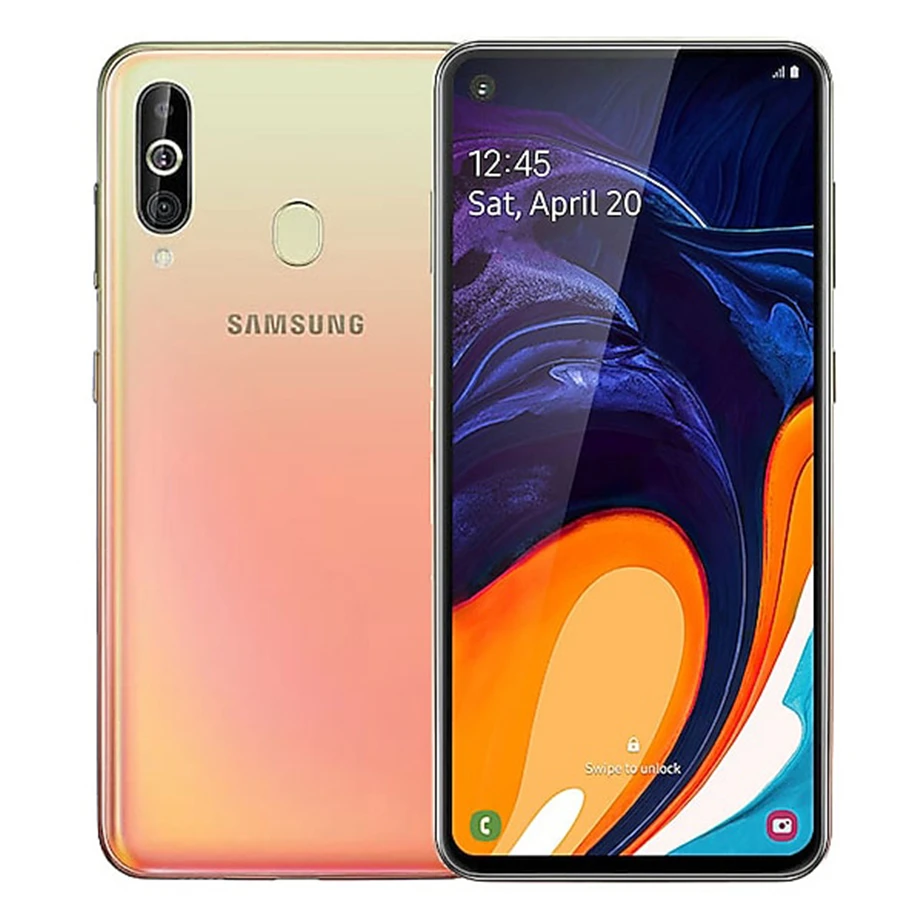 Мобильный телефон samsung Galaxy A60 A6060 Android, две sim-карты, четыре ядра, Snapdragon675, 6,3 дюймов, 6 ГБ ram, 64 ГБ rom, 3 тыловые камеры NFC - Цвет: Cocktail Orange