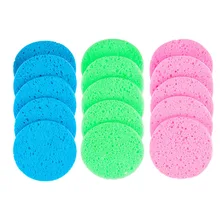 5 шт. натуральная древесная масса целлюлозная губка компресс круглая косметическая губка для чистки лица и глаз спонж для снятия макияжа инструмент 6/7/8/9/10 см