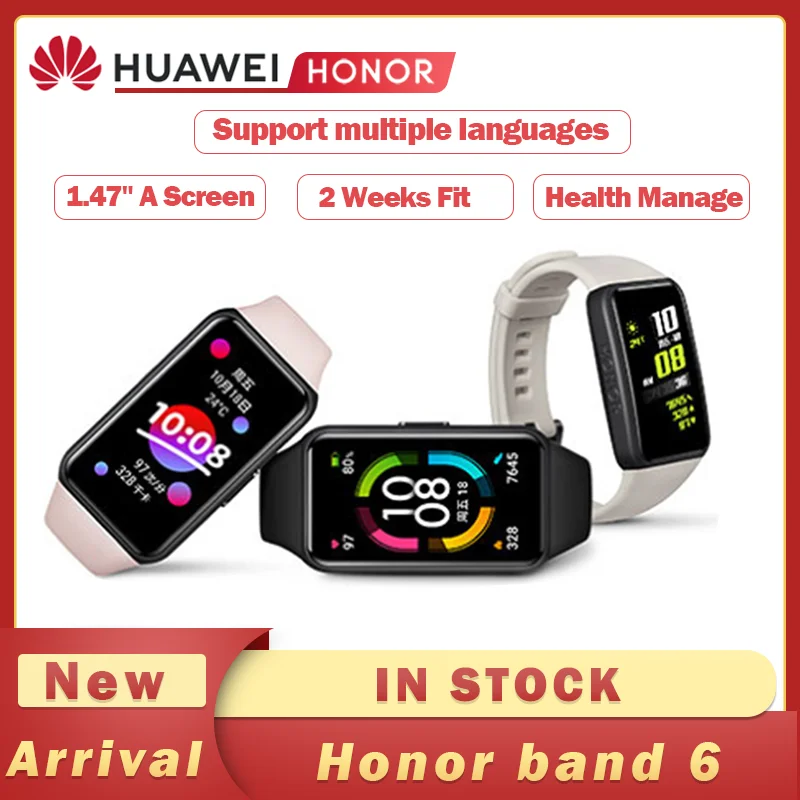Смарт браслет Honor Band 6, 1,47 дюйма, AMOLED, Bluetooth|Смарт-браслеты| | АлиЭкспресс