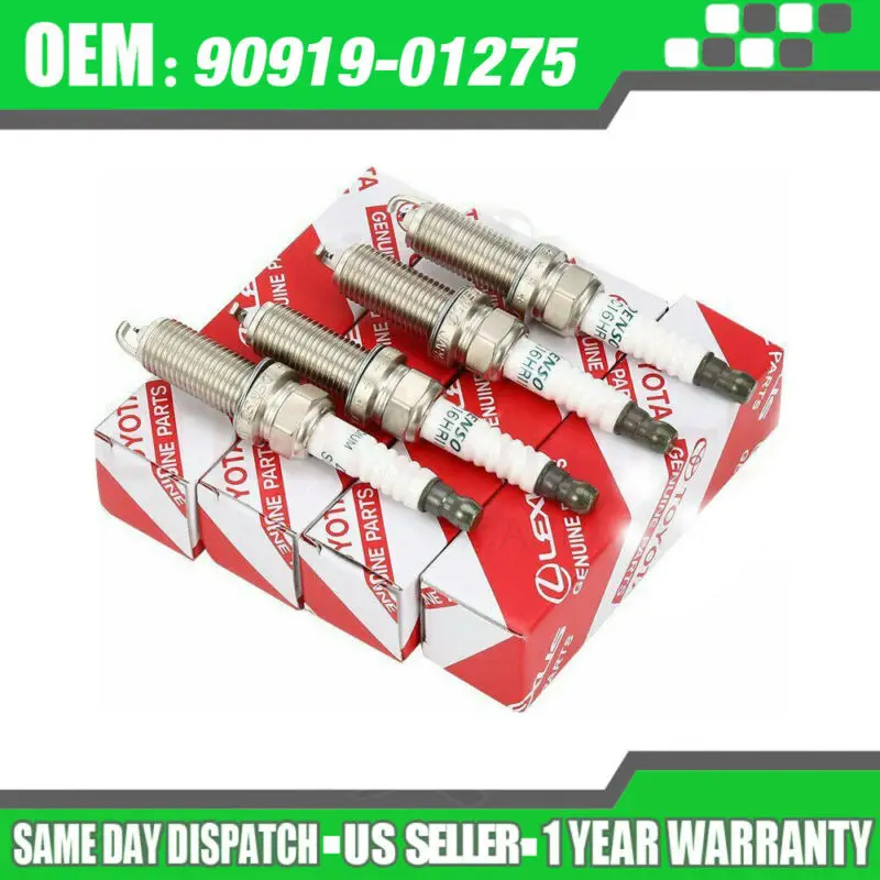 

4PCS Genuine Iridium Spark Plugs For Toyota OEM# 90919-01275 Denso SC16HR11 3444