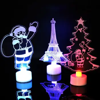 

Creative Night Light Xmas Tree Party Decor Lamp Santa Claus LED Light LED Night Light Acrylic Colorful Christmas Snowman