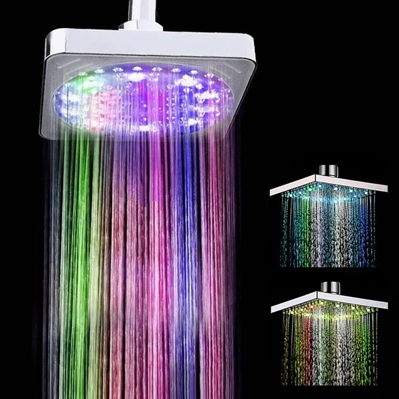 7 Color Changing Shower Head No Battery Automatic Waterfall Shower
