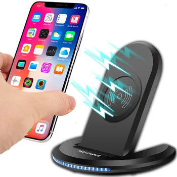 

10W QI Wireless Charger Desk Dock Station Fast Charging for Samsung Note 8 9 S9+ S8 for iPhone xs max 8 plus Stand Fast Charger