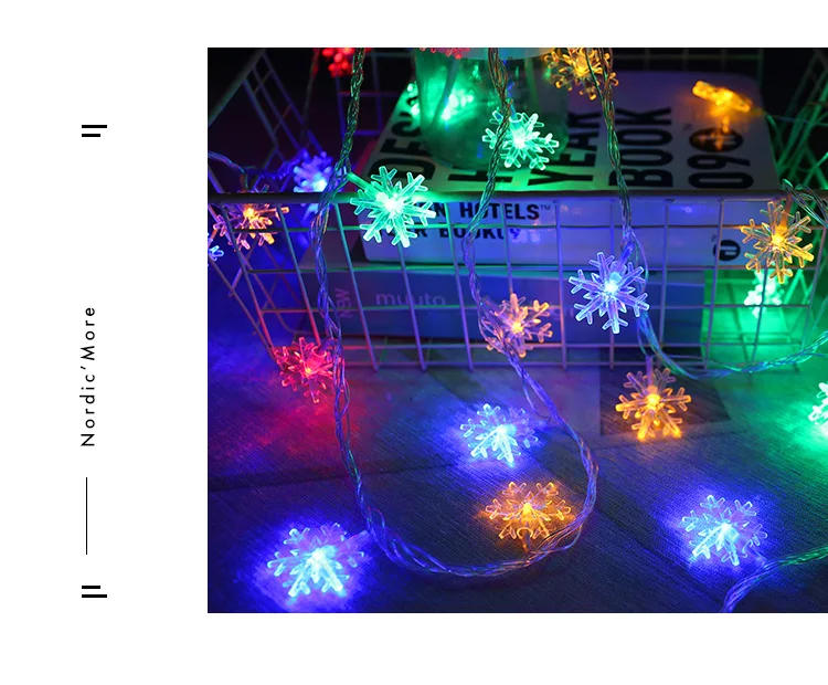 Светодиодный гирлянда, праздничные снежинки, гирлянды, гирлянды, на батарейках, висячие украшения, рождественские елки, вечерние, домашний декор