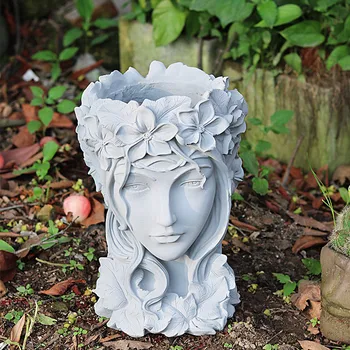 

Greek Goddess Head Bonsai Succulent Flower Pots Desktop Flower Arrangement Container Handmade Art Decorations M5370