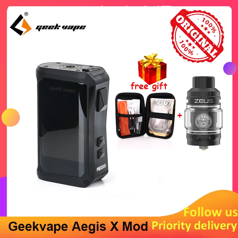 

Geekvape Aegis X 200W Box Mod with AS 2.0 chipset Powered by Dual 18650 batteries e cigs No Battery vs Aegis Legend