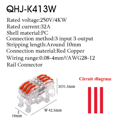Wire Electrical Connectors Din Rail Type Fast Universal Compact Conductor Wiring Cable Connector LED Push-in Butt Terminal Block - Image 17