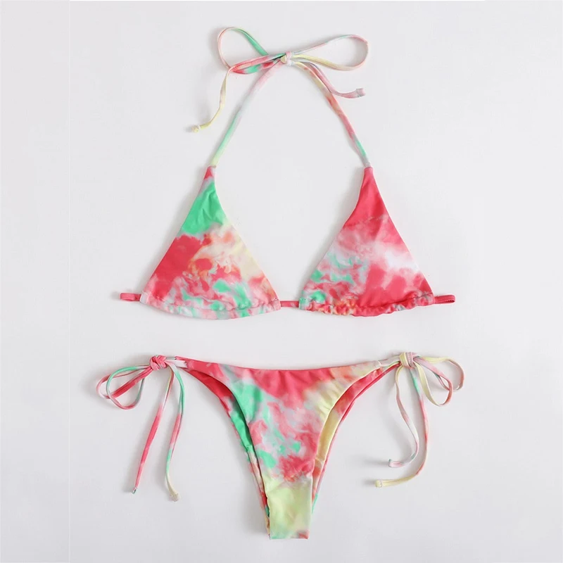 H846d1bf44fb34ffd82f379a46fed0a95T - Multicolored printed split print swimsuit women