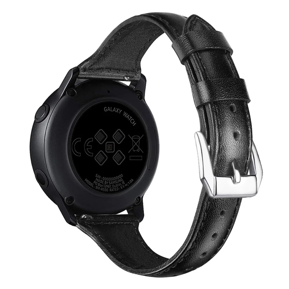 Ремешки для samsung Galaxy Watch, активные ремешки, кожа 20 мм, ремешки для часов, кожа для Galaxy Watch 42 мм, кожаный ремешок, розовое золото