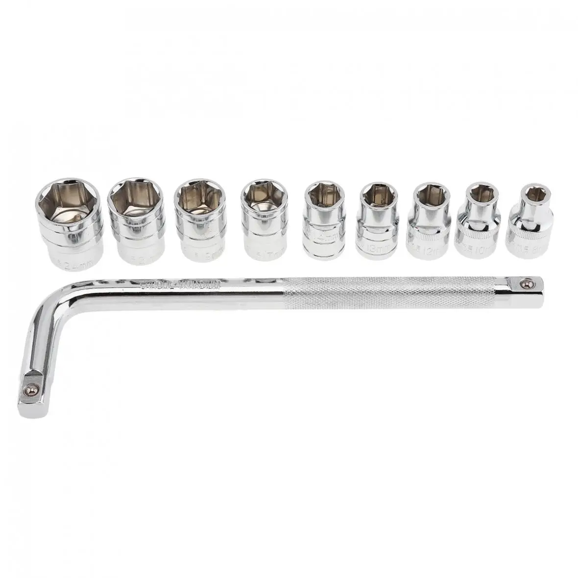 10pcs/set Auto Repair Socket Wrench Set Box Combo Tools Chrome Vanadium Steel Sleeve Metric Socket Spanner Set Car Repair Tool