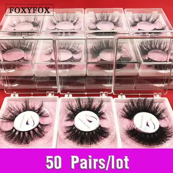 

FOXYFOX wholesale luxury 25mm real mink eyelashes 21 styles natural 100% handmade reusable makeup tool 3D long and fluffy lashes