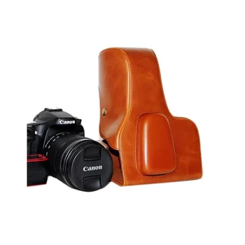 

portable PU Leather camera case bag Cover for Canon EOS 80D 90D 70D 60D 80DII DSLR camera shell protector pouch