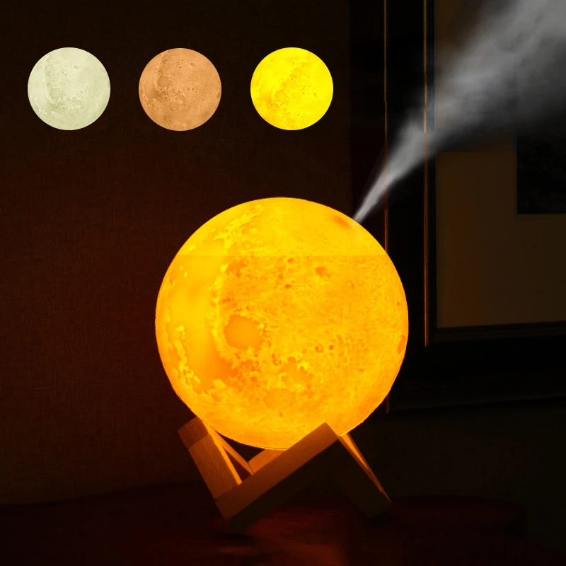 

3D Moon light Air HUmidifier 880ML Diffuser Aroma Essential Oil USB Ultrasonic Humidificador Night Cool Mist Maker Purifier
