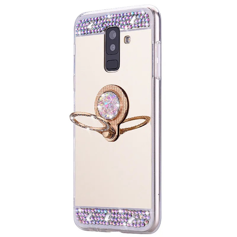 golden Для samsung Galaxy S9 S8 плюс S10 5G J6 A6 A8 A7 A70 A40 A20 M20 S7 край J7 A5 зеркало с украшением в виде кристаллов чехол для телефона чехол - Цвет: golden