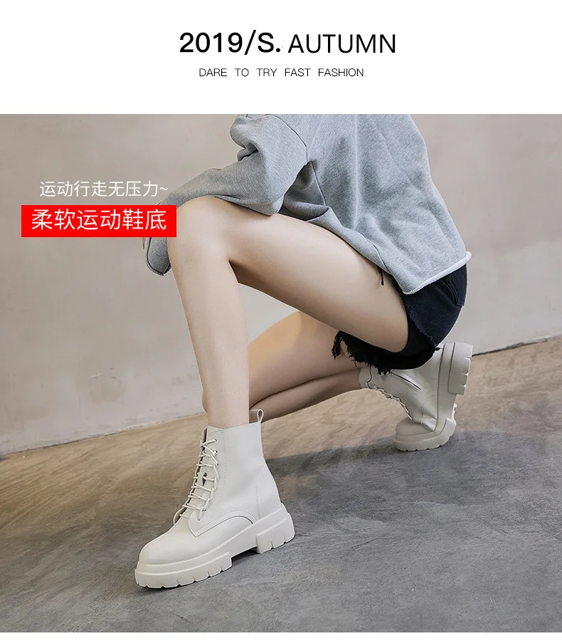 HKXN/ г. Модные женские ботильоны теплые зимние ботинки на платформе утепленные Нескользящие Ботинки martin из искусственной кожи на молнии для девочек