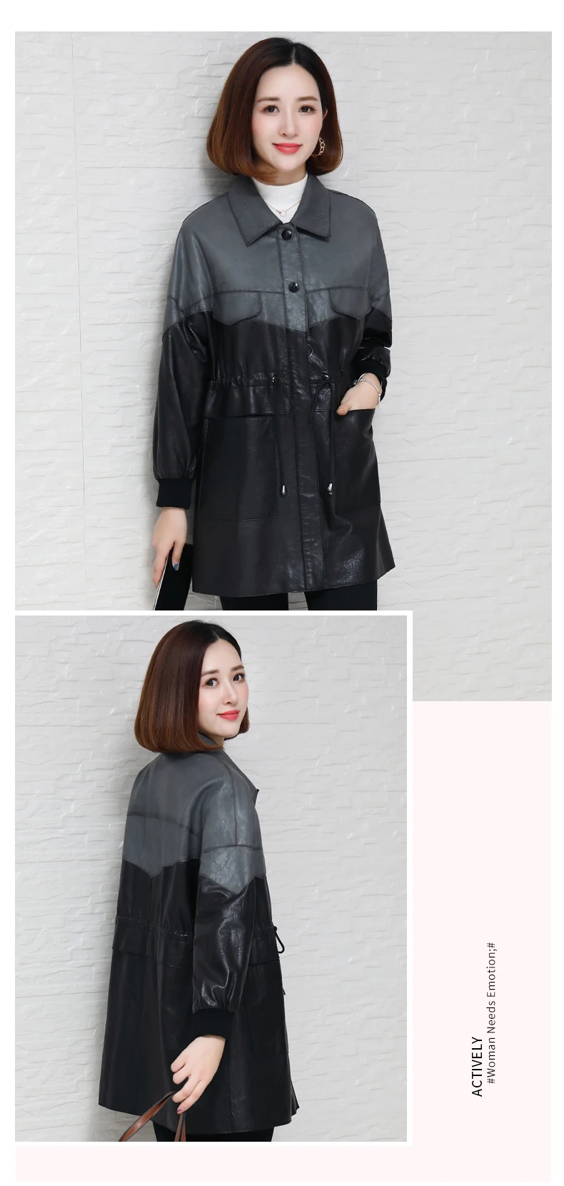 Genuine Leather Jacket Women Korean Vintage Spring Autumn Sheepskin Real Leather Jacket Women Clothes Slim 909 YY1739