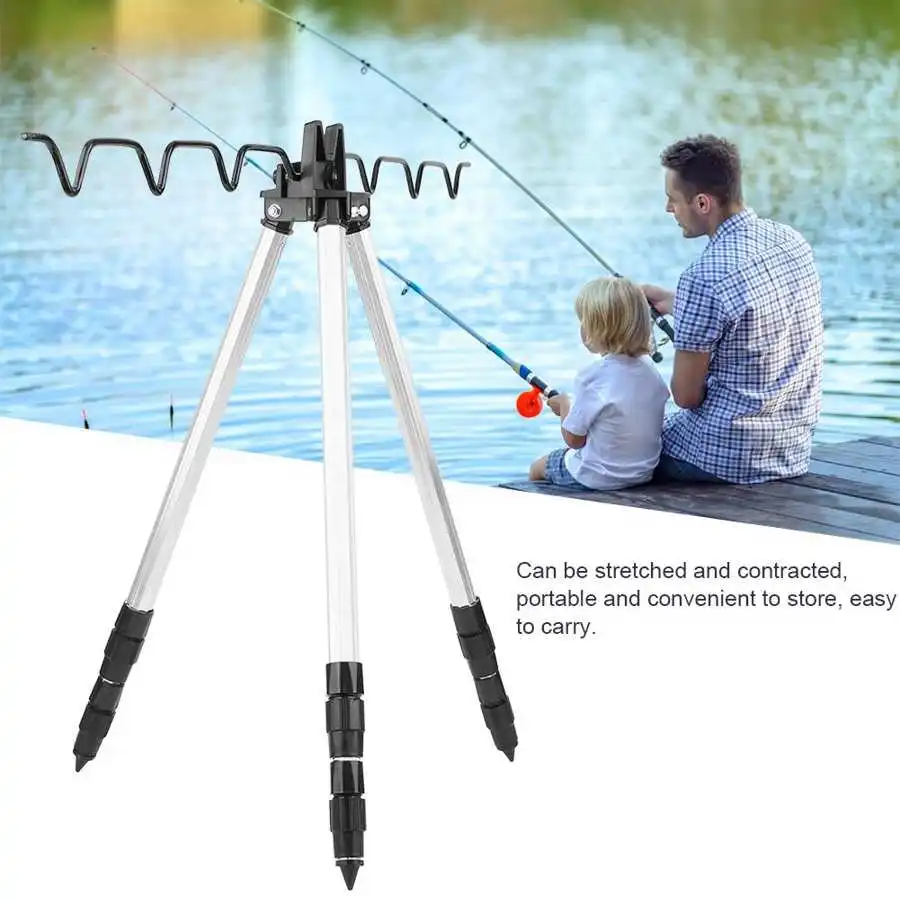 Telescopic Fishing Rod Holder Aluminum Alloy Fishing Rod Stand Outdoor Sea  Fishing Rod Tripod Foldable Sea Fishing Pole Bracket