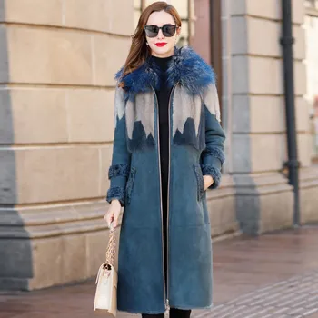

Natural Real Fur Coat Winter Coat Women Clothes 2020 Sheep Shearling Mink Fur Coat Korean Sheep Fur Collar Wool Jacket YY1665