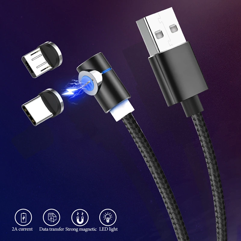 1 м 2 м Магнитный кабель Micro usb type C адаптер зарядное устройство быстрый зарядный кабель для samsung A30 A50 зарядный магнит Android шнур для телефона