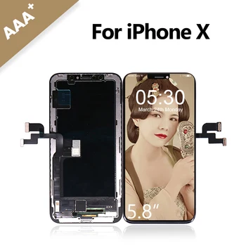 

5pcs/lot for iPhone X LCD Display Screen OLED With 3D Touch Digitizer Assembly for iPhone X Screen Black Free Shipping DHL EMS