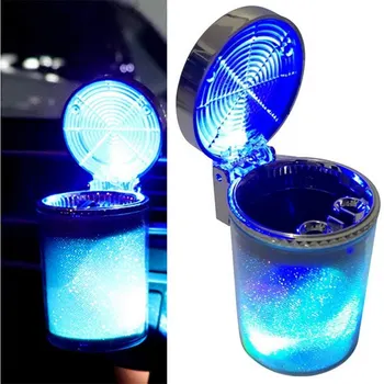 

Car Ashtray with LED Light Portable Cigarette Smoke Dust Storage Trash Bin Car Smokeless Smoke Cup Holder Auto Accessories