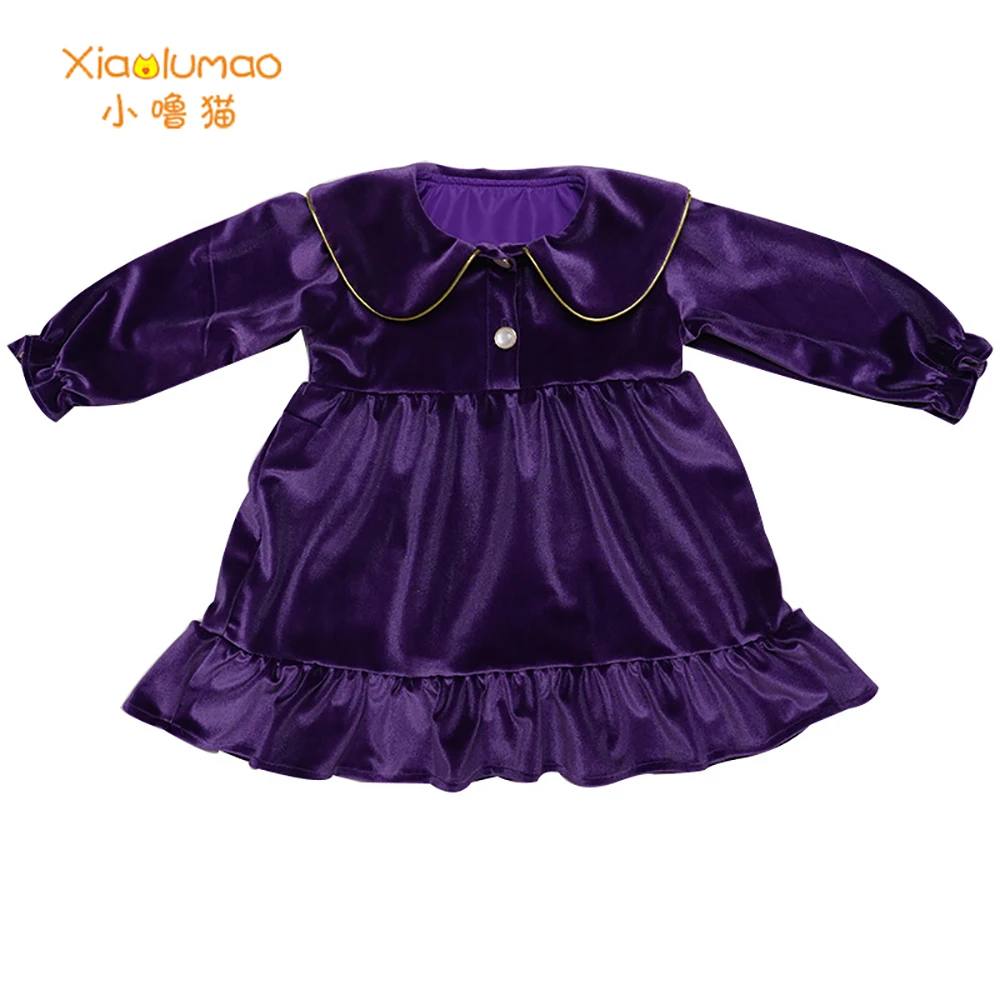 

Girl Gold Velvet Autumn Dress purple Girls Kids teens Long SleeveÂ dress autumn Princess Elegant Dresses Children Clothes 3-8Y